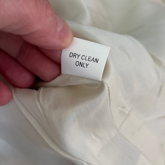 Kay Unger Crochet Dress 8 Cream Lace Pencil Cottage Beach Bride Neutral Boho - Picture 15 of 16